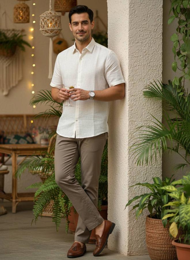 TRULOOM Men Solid Regular Fit Cotton Shirt - Image 4